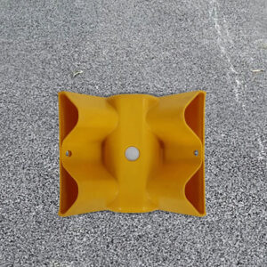 Light Slate Gray Internal Armco Barrier Corner 90° with Reflectors Yellow