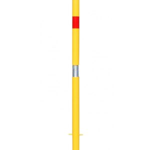 Gold Spigot Based Tall Static Parking Post - Yellow & Red