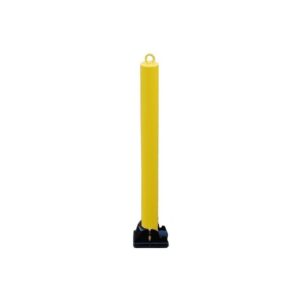 Goldenrod Yellow Fold Down Parking Post With Integral Lock & Top Mounted Eyelet