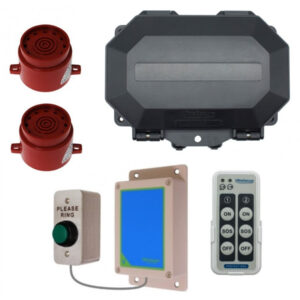 Dim Gray Wireless Commercial Siren Kit Included Heavy Duty Push Button & 2 x Adjustable Sirens