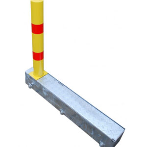 Light Gray Fold Away (coffin) Parking Post - Yellow & Red