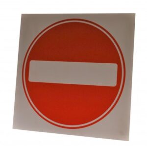 Rosy Brown No Entry Logo Sign - White & Red