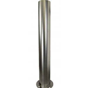 Dim Gray Large Stainless Steel Bolt Down Bollard -1 Metre x 140mm